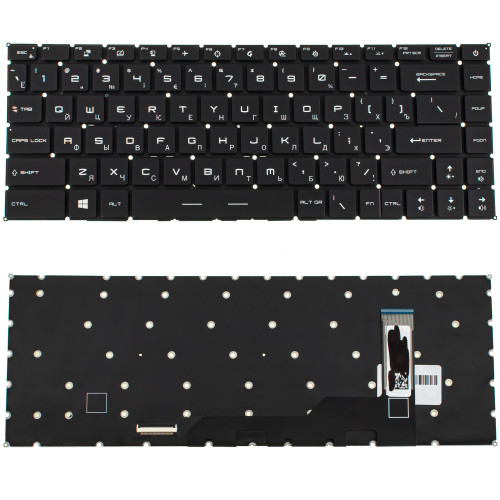 Клавиатура для ноутбука MSI (GS66, GE66) rus, black, без фрейма, подсветка клавиш RGB Per-key (ОРИГИНАЛ)