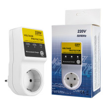 Реле напряжения Open Electric VP-2166, 165v-265V, 16a, 3000w, белый (220B-50гц), с индикатором