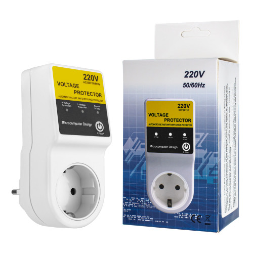 Реле напряжения Open Electric VP-2166, 165v-265V, 16a, 3000w, белый (220B-50гц), с индикатором