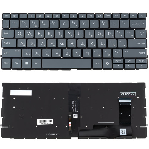 Клавіатура для ноутбука HP (EliteBook 640 G11) rus, black, без кадру, підсвічування клавіш (ОРИГІНАЛ)