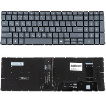 Клавиатура для ноутбука HP (EliteBook 460 G11) rus, gray, без фрейма, подсветка клавиш (copilot) (ОРИГИНАЛ)