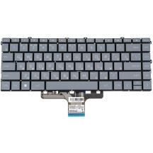 Клавиатура для ноутбука HP (240 G10) rus, gray, без фрейма, подсветка клавиш (ОРИГИНАЛ)