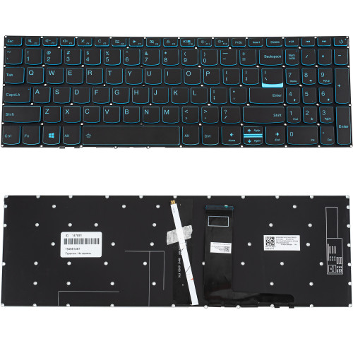 Клавиатура для ноутбука LENOVO (IdeaPad: L340-15 series) eng, onyx black, без фрейма, подсветка клавиш (DARK BLUE)  (ОРИГИНАЛ)