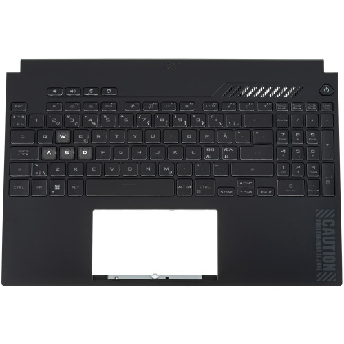 Клавіатура для ноутбука ASUS (FX507 series, Keyboard+передня панель) eng, black, підсвічування клавіш