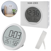 Часы с термометром и гигрометром, Yida Time 303, 7.4х1.6х7.4, White
