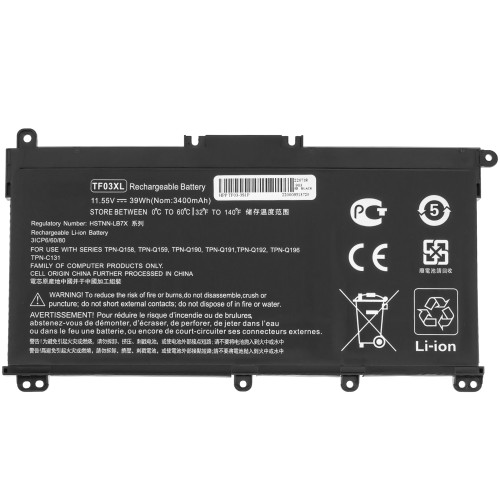 Батарея для ноутбука HP TF03XL (Pavilion 15-CC, 15-CD series) 11.55V 3400mAh 39Wh Black 