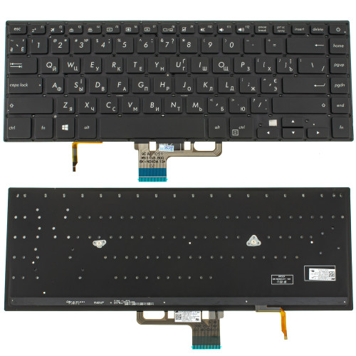 Клавіатура для ноутбука ASUS (UX550 series) ukr, black, без фрейму, підсвічування клавіш (ОРИГИНАЛ)