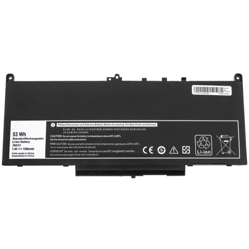 Батарея для ноутбука DELL J60J5 (Latitude E7270, E7470, MC34Y, 1W2Y2) 7.4V 7200mAh 53Wh Black