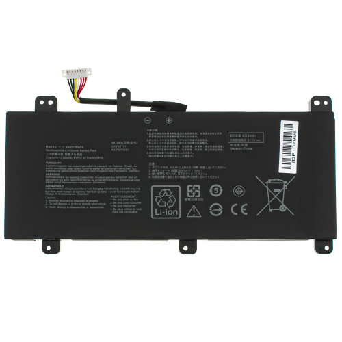 Батарея для ноутбука ASUS C41N1731-1 (ВЕРСИЯ 2, СМОТРЕТЬ НА УШКИ) (ROG Strix Scar II GL704GV, GL704GM, GL704GW) 15.4V 4335mAh 66Wh Black