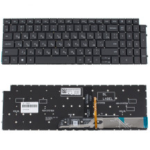 Клавиатура для ноутбука DELL (Vostro: 3510, 3520) рус, черный, подсветка клавиш, без фрейму