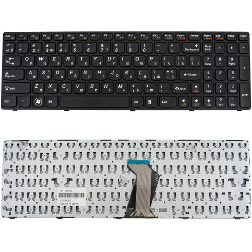 Клавіатура для ноутбука LENOVO (G580, G585, N580, N585, Z580, Z585) ukr, black, black frame