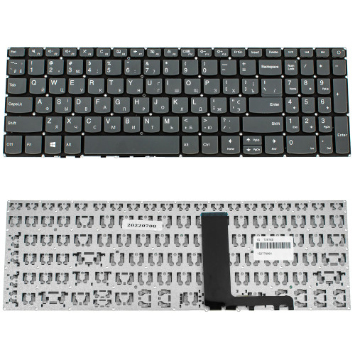Клавіатура для ноутбука LENOVO (IdeaPad: 320-15 series) ukr, onyx black, без фрейму