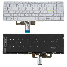 Клавіатура для ноутбука ASUS (X521 series) rus, silver, без кадру, підсвічування клавіш (ОРИГИНАЛ)