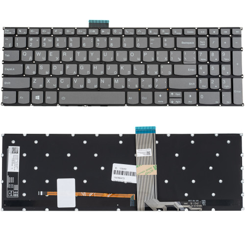 Клавіатура для ноутбука LENOVO (IdeaPad: 3-15, 3-17 series) rus, dark gray, без кадру, підсвічування клавіш (ОРИГИНАЛ)