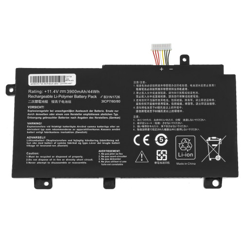 Батарея для ноутбука ASUS B31N1726 (Версия 1, FX504GD, FX504GE, FX504GM, FX80GM, FX80GD) 11.4V 3900mAh 44Wh Black