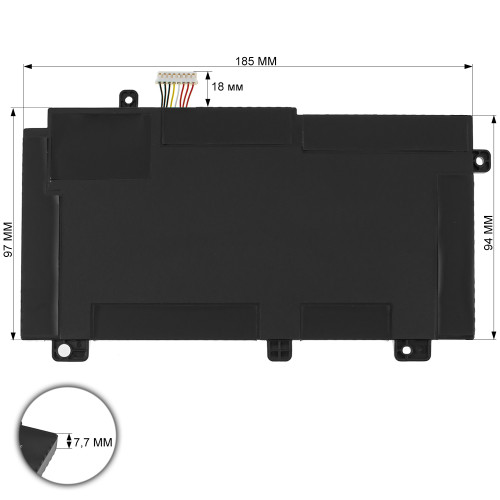 Батарея для ноутбука ASUS B31N1726 (Версия 1, FX504GD, FX504GE, FX504GM, FX80GM, FX80GD) 11.4V 3900mAh 44Wh Black