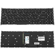 Клавіатура для ноутбука ACER (TM: P215-52) rus, black, без фрейму, підсвічування клавіш