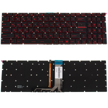 Клавиатура для ноутбука MSI (GV62, GT62) rus, black, без фрейма, подсветка клавиш (RED)