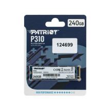 Жесткий диск M.2 2280 SSD  240Gb Patriot P310 Series, P310P240GM28, NVMe, PCI Express 3.0 x4, 3D NAND TLC, зап/чт. - 1000/1700мб/с