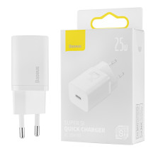 Зарядний пристрій Baseus Super Si Quick Charger 1C 25W EU White (CCSP020102)