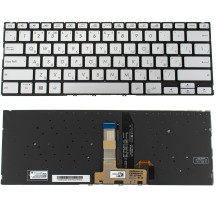 Клавиатура для ноутбука ASUS (X432 series) rus, sivler, без фрейма, подсветка клавиш (ОРИГИНАЛ)