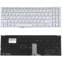 Клавиатура для ноутбука ASUS (X530 series) rus, silver, без фрейма, подсветка клавиш