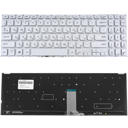 Клавиатура для ноутбука ASUS (X530 series) rus, silver, без фрейма, подсветка клавиш