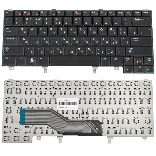 Клавиатура для ноутбука DELL (Latitude: E5420, E6320, E6330, E6430) rus, black, без джойстика (без платки)