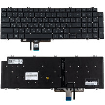Клавиатура для ноутбука DELL (Latitude: 5550) rus, черная, без рамки, подсветка клавиш (2024)