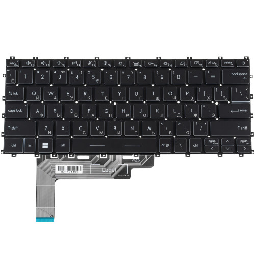 Клавиатура для ноутбука MSI (Modern 14 C7) rus, black, подсветка клавиш, без фрейма