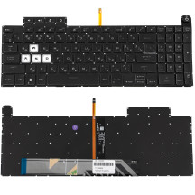 Клавіатура для ноутбука ASUS (FX507, FX707 series) rus, black, без фрейму, підсвічування клавіш (RGB)