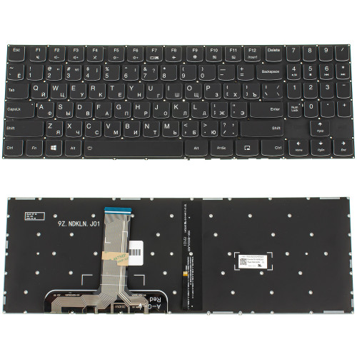 Клавіатура для ноутбука LENOVO (Legion: Y540-15) rus, black, без фрейму, підсвічування клавіш (оригінал) (white bezzel)