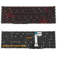 Клавіатура для ноутбука ACER (Nitro: AN517-55) rus, black, без фрейму, підсвічування клавіш RED (оригінал)