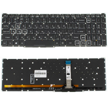 Клавіатура для ноутбука ACER (Nitro: AN517-55) rus, black, без фрейму, підсвічування клавіш RGB (оригінал)