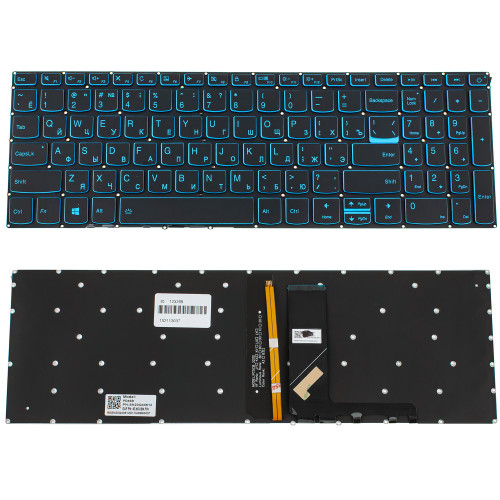 Клавіатура для ноутбука LENOVO (IdeaPad: L340-15 series) rus, onyx black, без фрейму, підсвічування клавіш (DARK BLUE)  (ОРИГИНАЛ)