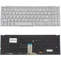 Клавиатура для ноутбука ASUS (X512 series) rus, silver, без фрейма, подсветка клавиш