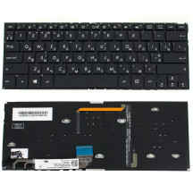 Клавіатура для ноутбука ASUS (UX360UA, UX360UAK ) rus, black, без фрейма, підсвічування клавіш
