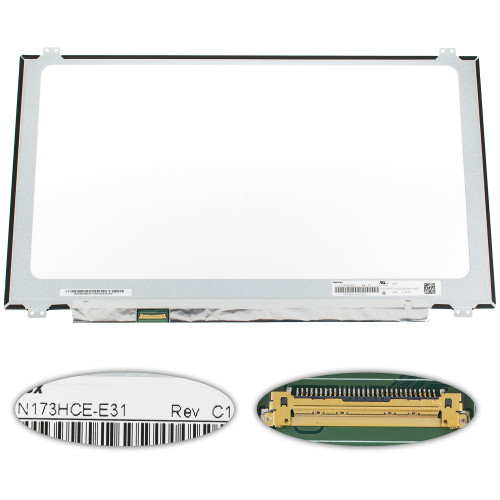 Матриця 17.3 N173HCE-E31 (1920*1080, 30pin(eDP, IPS, 300cd/m2, кольоропередача 72%), LED, SLIM(вертикальні вушки), матова, роз'єм ліворуч знизу) для ноутбука