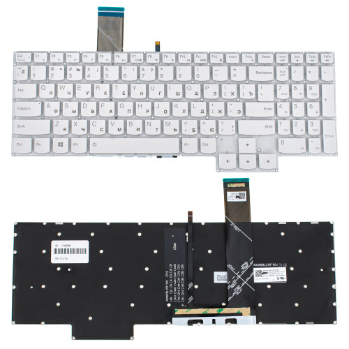 Клавіатура для ноутбука LENOVO (Legion: 5-15 series), rus, white, підсвічування клавіш, без кадру