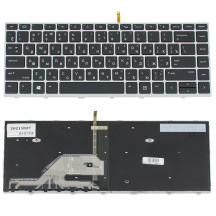 Клавіатура для ноутбука HP (ProBook: 430 G5, 440 G5) rus, black, silver frame, підсвічування клавіш