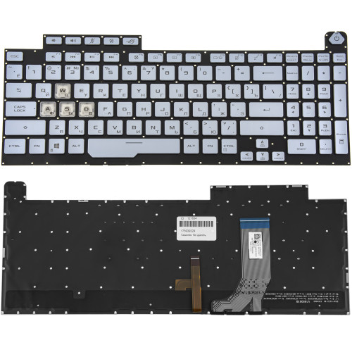 Клавиатура для ноутбука ASUS (G713 series 2022 year) rus, silver, без фрейма, подсветка клавиш (RGB 4 Blue)