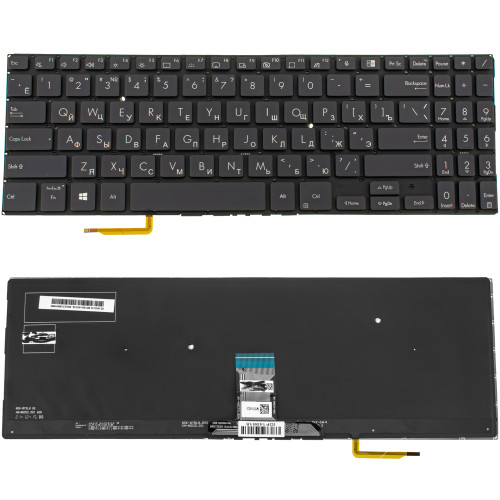 Клавіатура для ноутбука ASUS (B1500 series) rus, black, без кадру, підсвічування клавіш