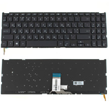 Клавиатура для ноутбука ASUS (X509 series) ukr, black, без фрейма, подсветка клавиш (ОРИГИНАЛ)