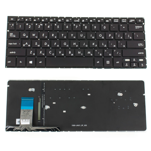 Клавіатура для ноутбука ASUS (UX330CA series) rus, black, без фрейма, підсвічування клавіш