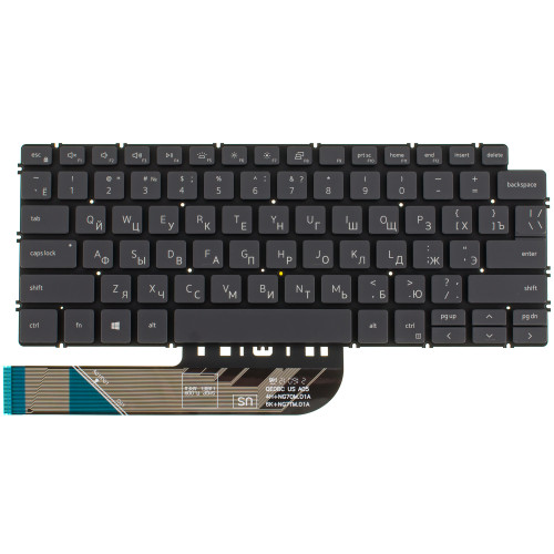 Клавіатура для ноутбука DELL (Inspiron: 5390, 5490, 7490) rus, gray, без фрейму, підсвічування клавіш (оригінал)