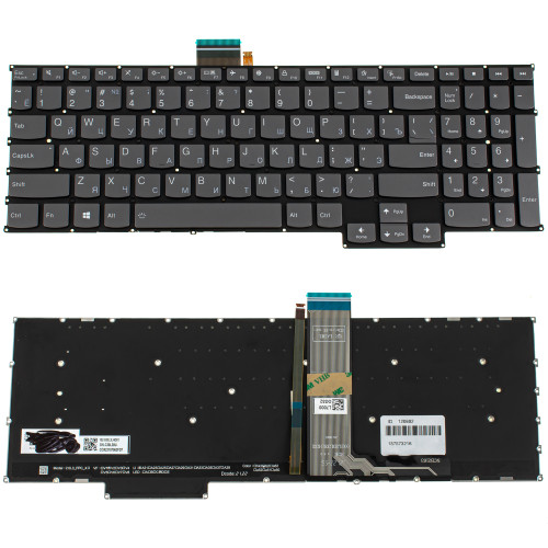 Клавіатура для ноутбука LENOVO (ThinkBook 16p G2, G3), rus, black, без кадру, підсвічування клавіш (оригінал)
