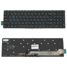 Клавиатура для ноутбука DELL (Inspiron: 7566, 7567) rus, black, без фрейма, подсветка клавиш BLUE (ОРИГИНАЛ)