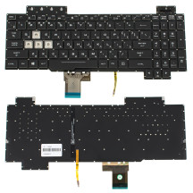 Клавіатура для ноутбука ASUS (FX505 series) rus, black, без фрейма, підсвічування клавіш WHITE (оригінал)
