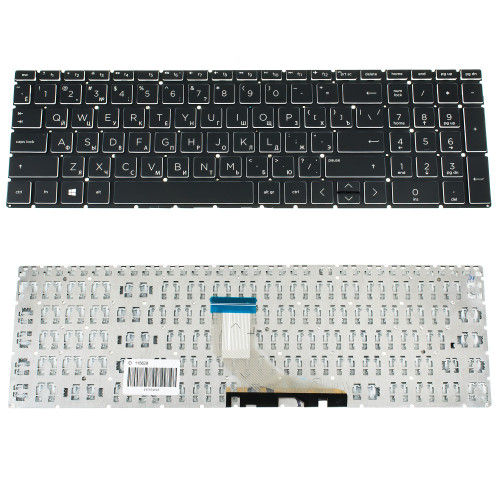 Клавиатура для ноутбука HP (250 G7, 255 G7 series) rus, black, без фрейма, white bezzel (ОРИГИНАЛ)