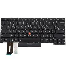 Клавиатура для ноутбука LENOVO (ThinkPad: T490s, T495s) rus, black, без фрейма, подсветка клавиш